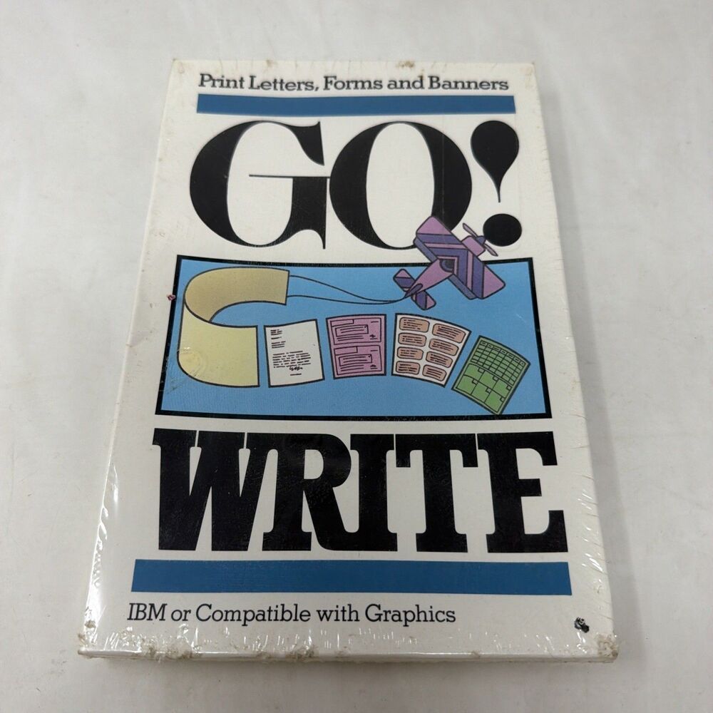 Merit Software Go! Write Letters Forms & Banners 1989 IBM or Compatible Graphics